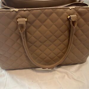 Quilted Tan Handbag